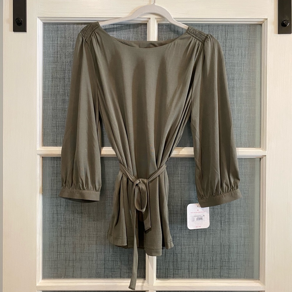Isabel Maternity Olive Green Shirt -Medium